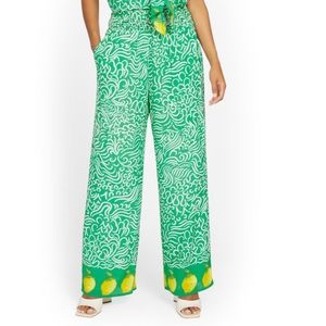 Lemon-Border Wide-Leg Pant